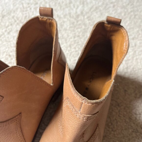 Lucky Brand *LK-Leymon LEATHER Bootie* Latte | GUC | Size 6.5 | Ankle Boot - Picture 7 of 13